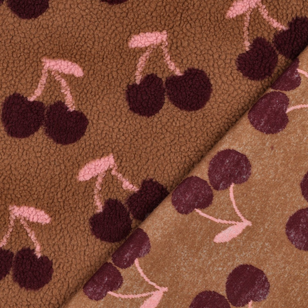 Cerises brun - Teddy jacquard