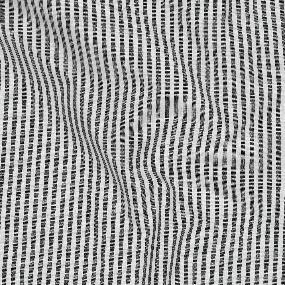 Noir - Popeline rayée 3mm teinte en fil