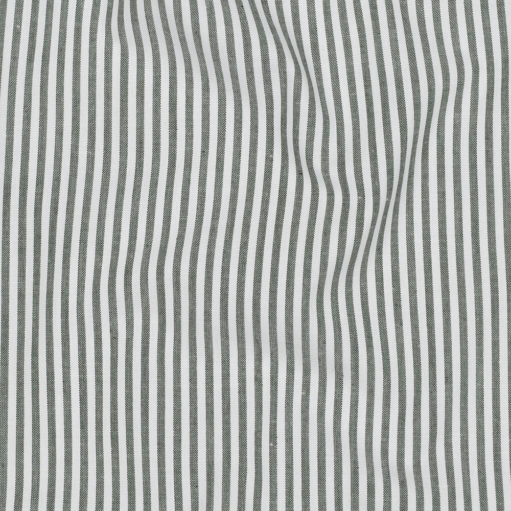Vert foncé - Popeline rayée 3mm teinte en fil