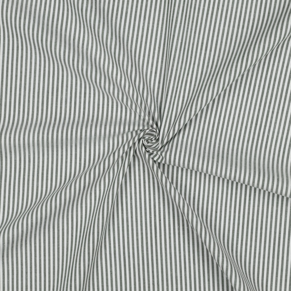 Vert foncé - Popeline rayée 3mm teinte en fil