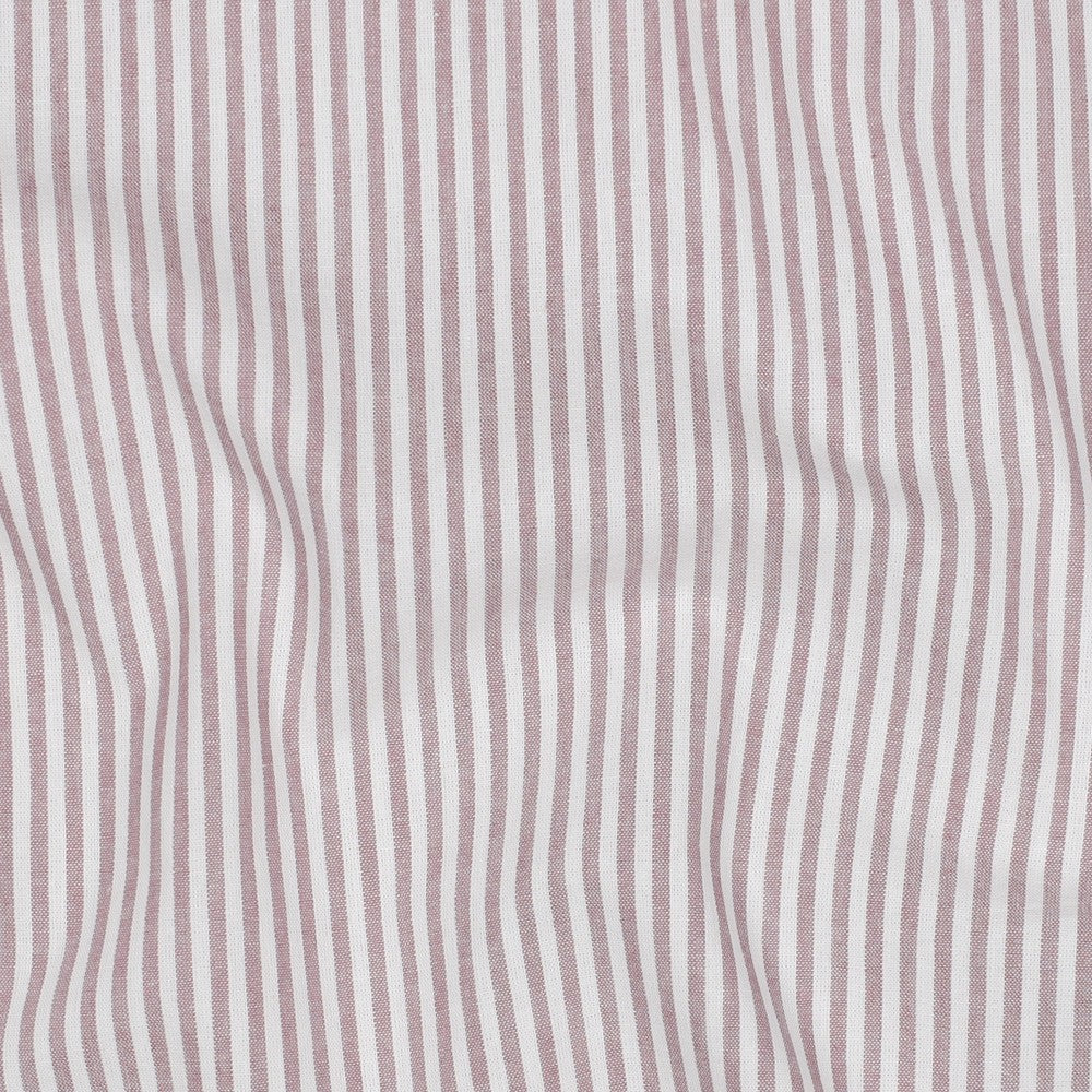 Rose - Popeline rayée 3mm teinte en fil