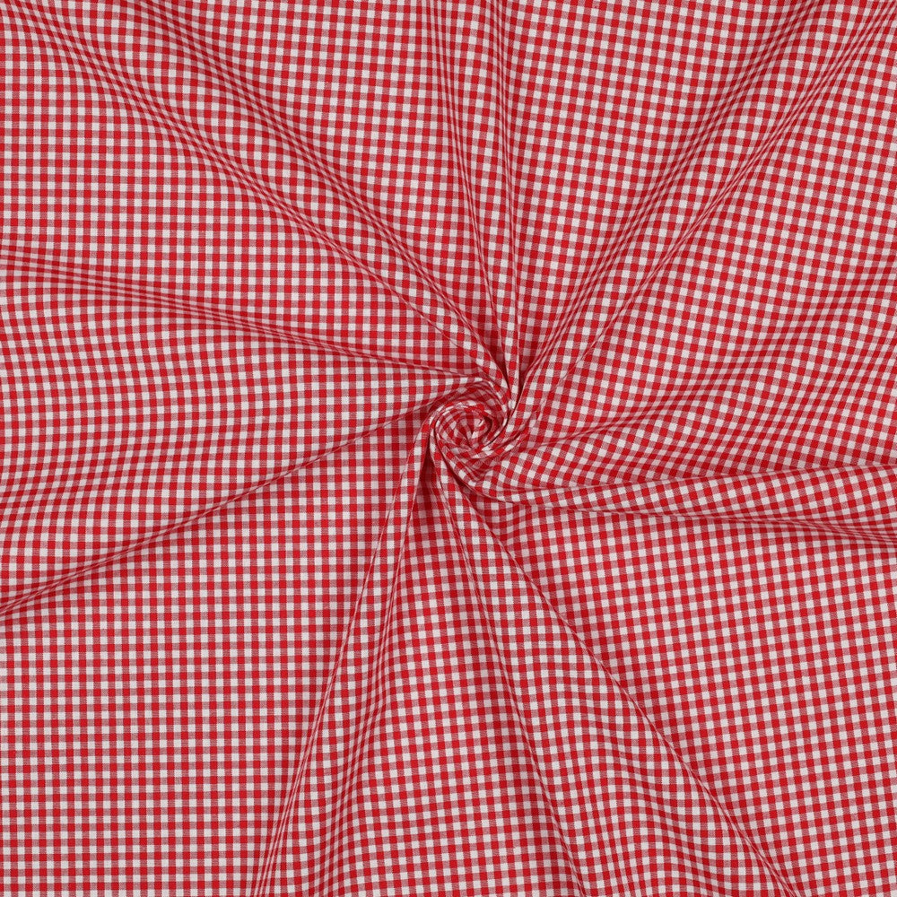 Rouge - Popeline à carreaux 2,7mm