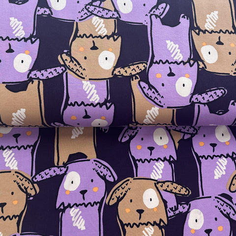 Chiens mauve - Jersey imprimé