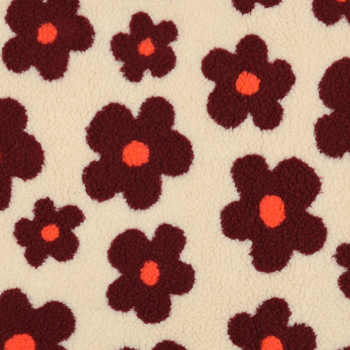 Grosses fleurs beige - Teddy jacquard