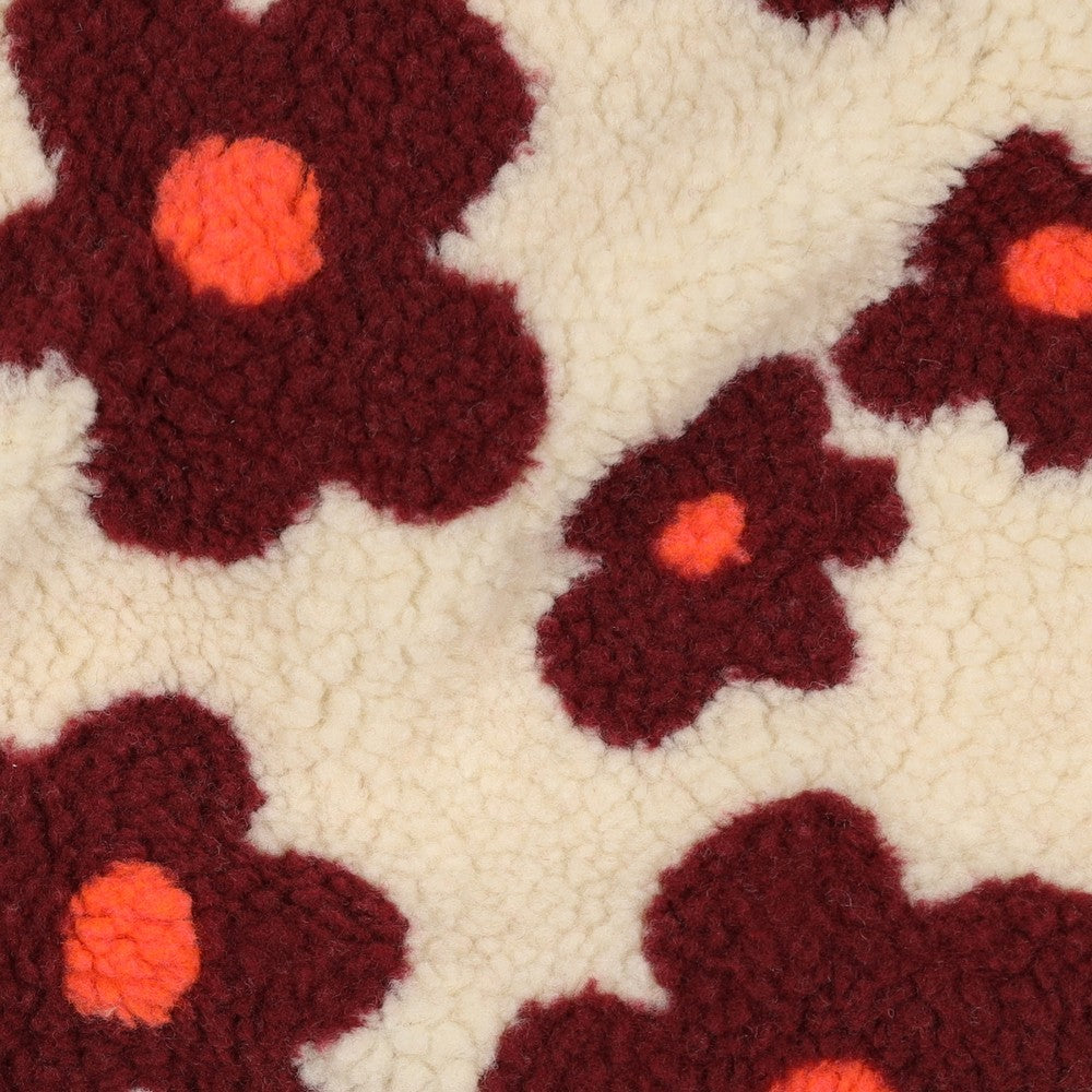 Grosses fleurs beige - Teddy jacquard