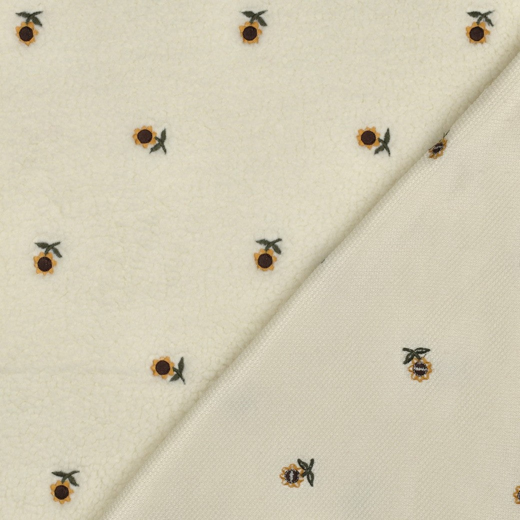 Tournesols - Teddy jacquard brodé de fleurs