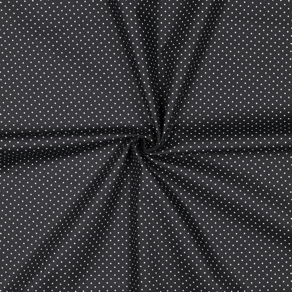 Small black polka dots - Printed poplin