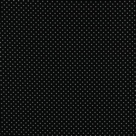 Fin de rouleau 84 cm - Petits pois noir - Popeline imprimée