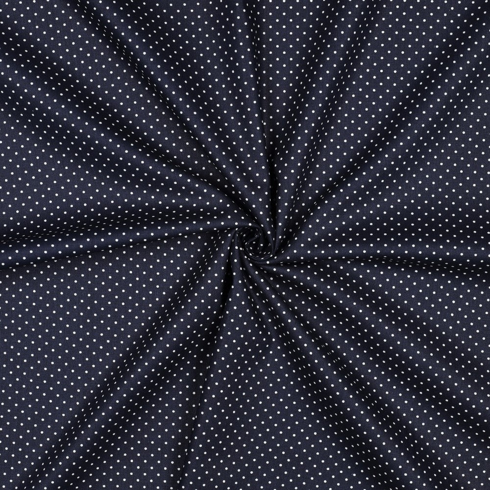Petits pois bleu marine - Popeline imprimée