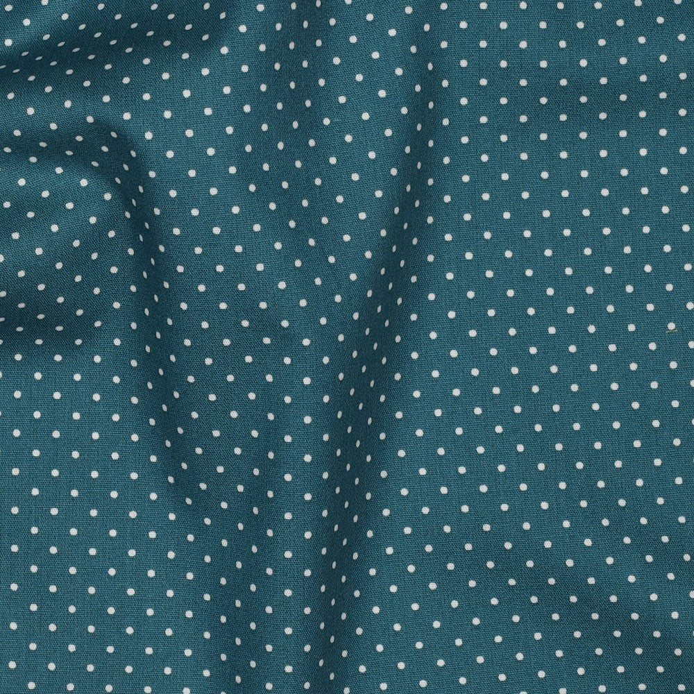 Small petrol dots - Printed poplin