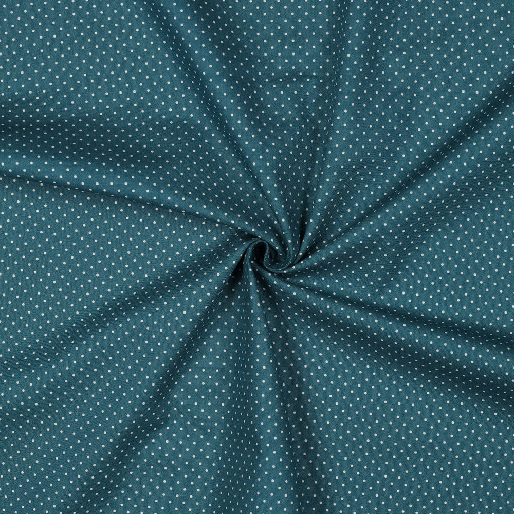 Small petrol dots - Printed poplin