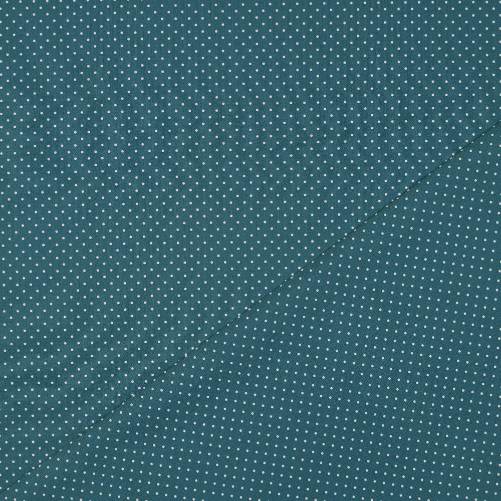 Small petrol dots - Printed poplin
