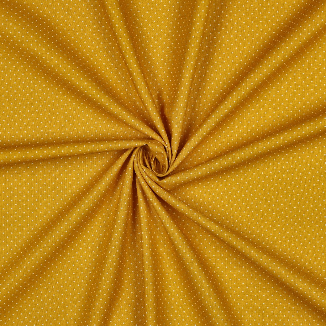 Small ochre polka dots - Printed poplin