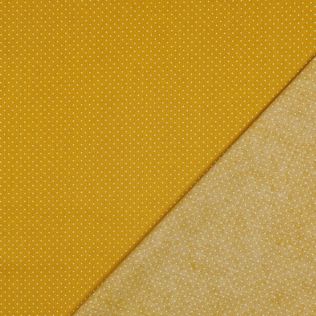 Small ochre polka dots - Printed poplin