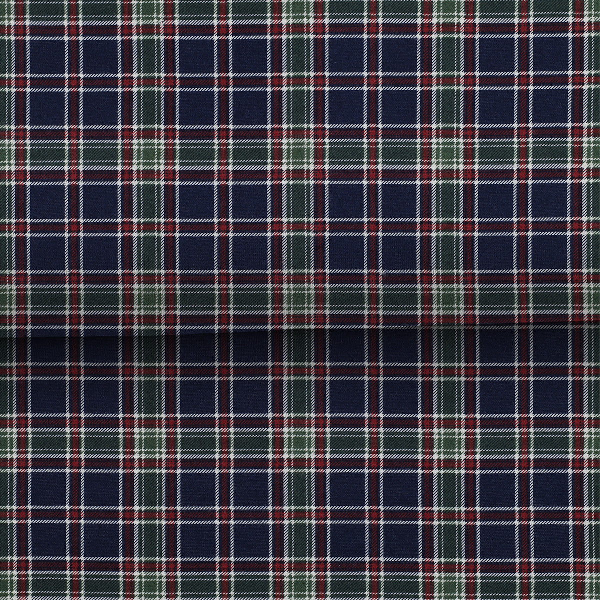 Carreaux marine/vert - Flanelle