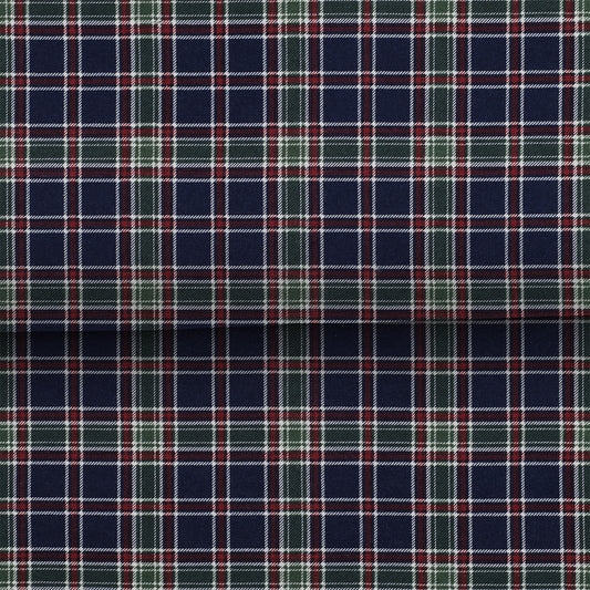 Carreaux marine/vert - Flanelle