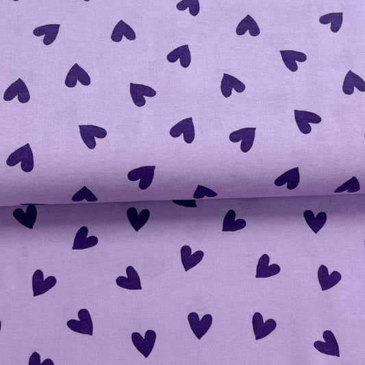 Coeurs lavande - Flanelle
