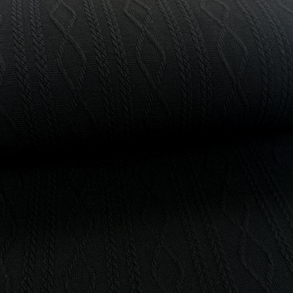 Noir - Tricot maille torsadé