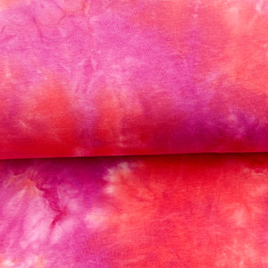 Tie-dye corail - French terry Bambou
