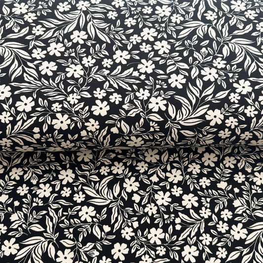 Simples fleurs noir - Jersey imprimé