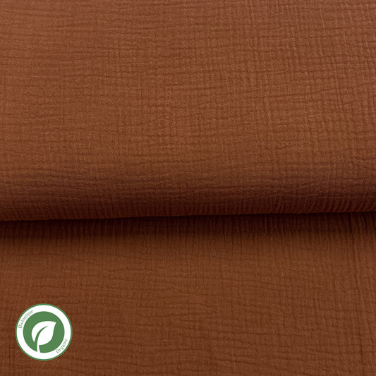 Cognac - Organic Cotton Double Gauze Muslin