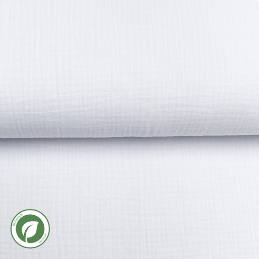White - Double gauze organic cotton muslin