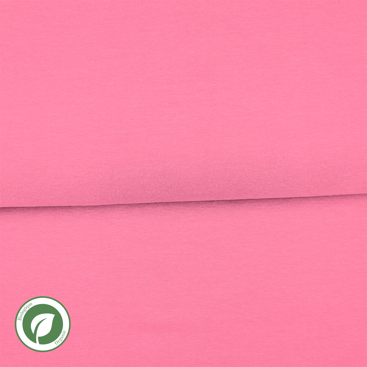 Rose bonbon - Bord côte (ribbing) biologique