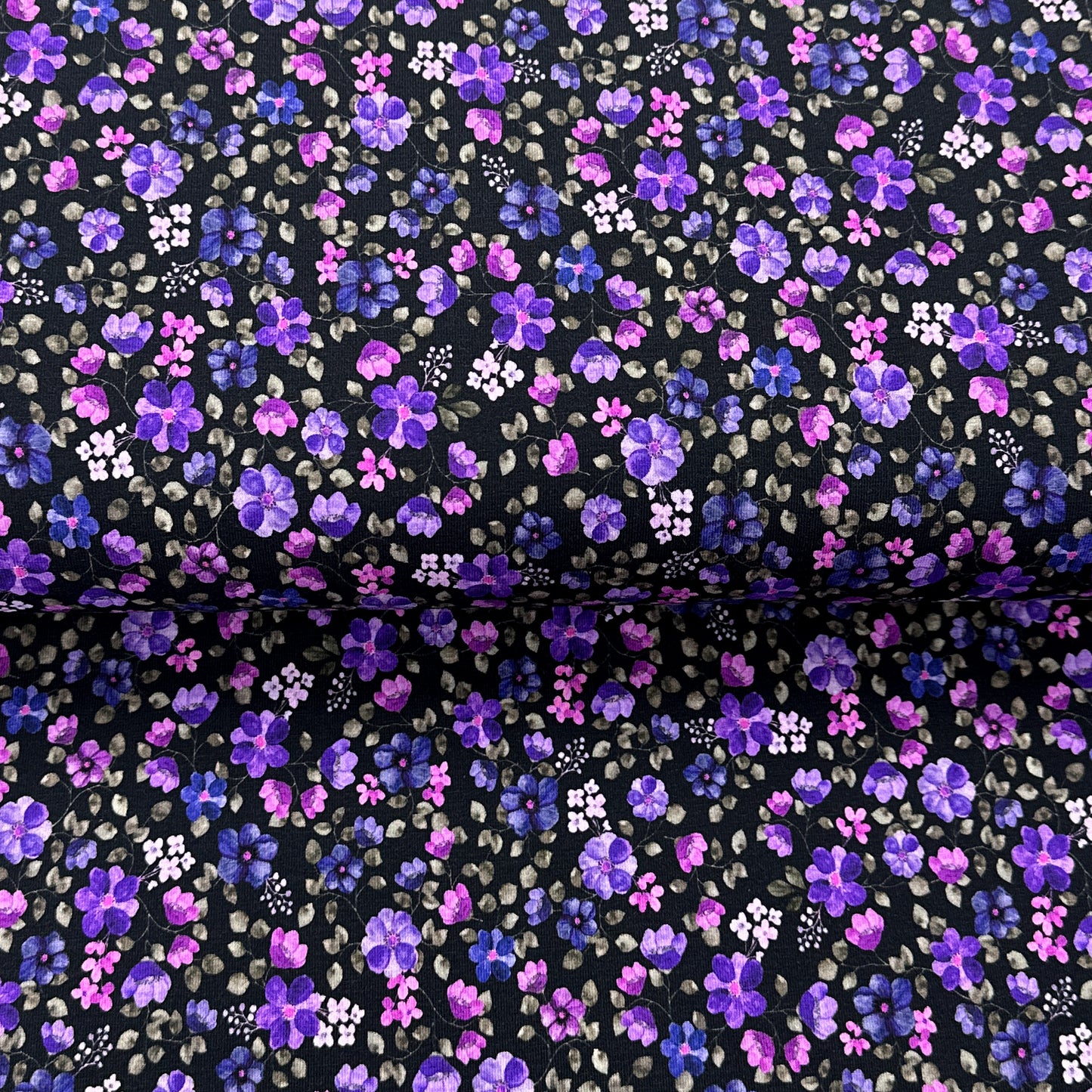 Abondance fleurie lilas - Jersey imprimé biologique