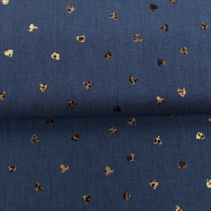 Coeurs léopard - Denim motif