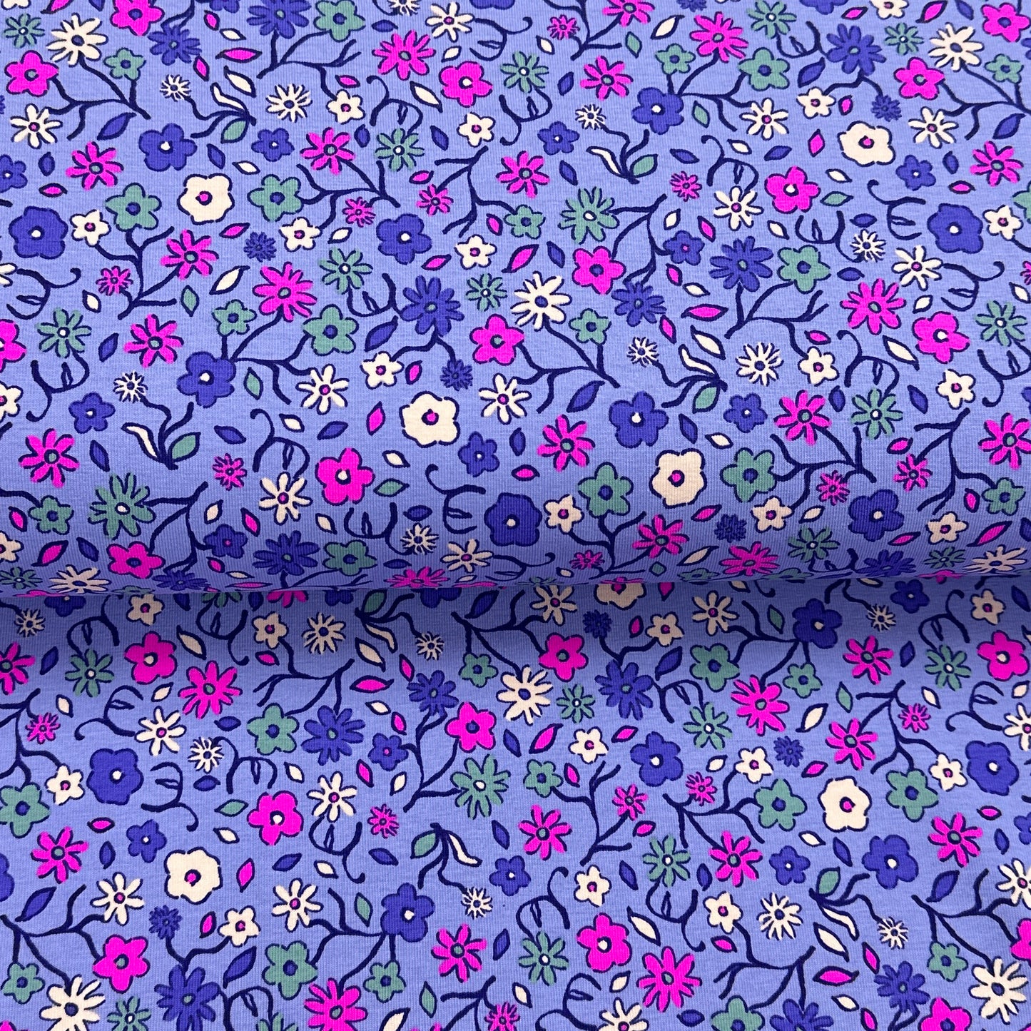 Fleurs néon lavande - Jersey imprimé
