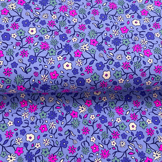 Fleurs néon lavande - Jersey imprimé