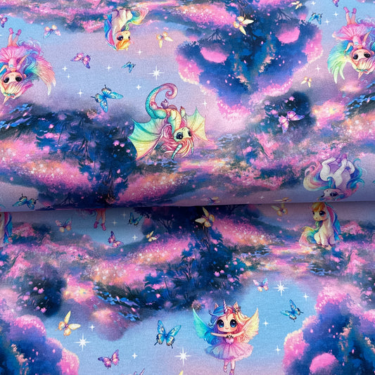 Fées - French Terry imprimé digital