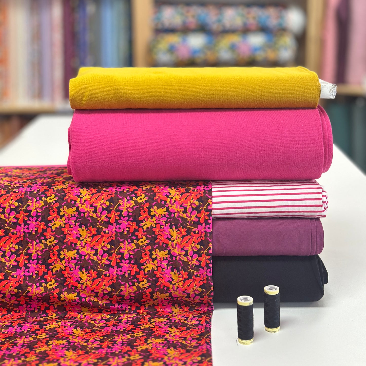 Essence florale rose - Jersey imprimé