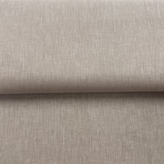 Chevrons beige - Mélange lin/coton imprimé