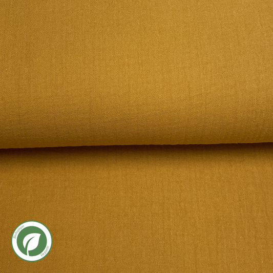 Ochre - Double gauze organic cotton muslin