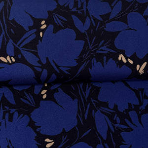 Floral shade bleu cobalt - Mind the Maker - Crêpe de viscose ECOVERO™