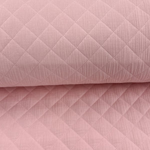 Rose - Double gaze matelassée carreauté réversible