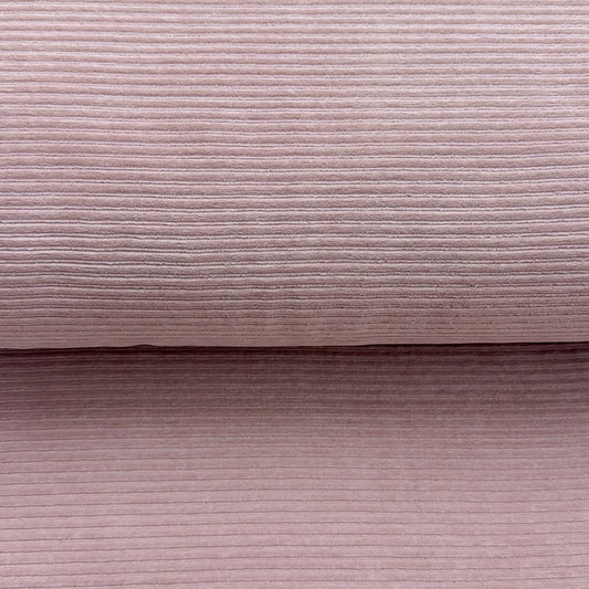 Rose charme - Jersey velours côtelé