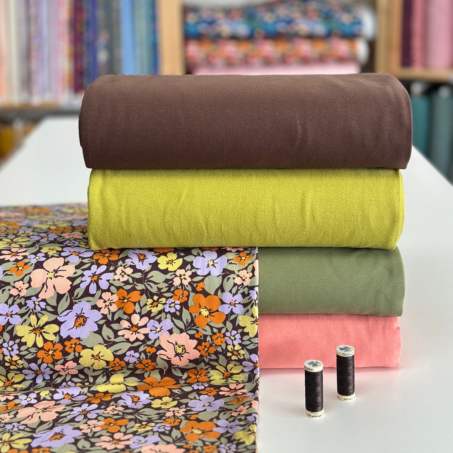 Floraison noir - French Terry imprimé