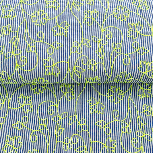 Ligné néon - Coton brodé