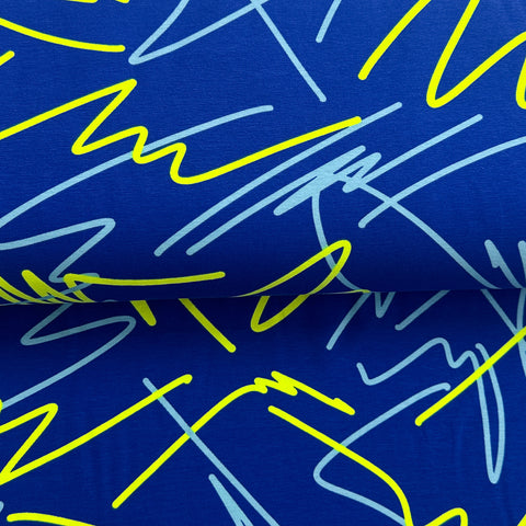 Abstrait néon cobalt  - Jersey imprimé