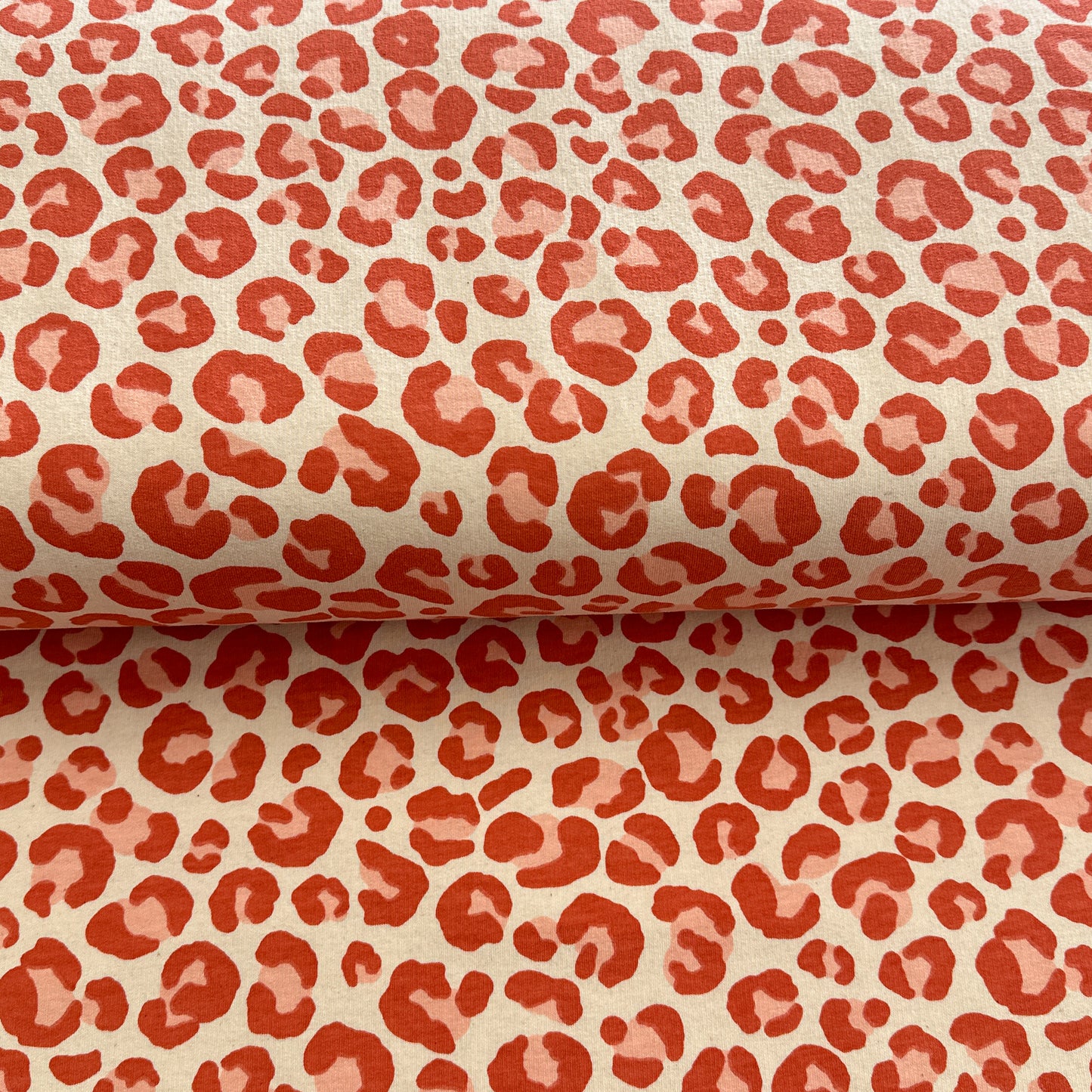 Léopard naturel - French Terry brossé imprimé