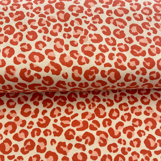 Léopard naturel - French Terry brossé imprimé