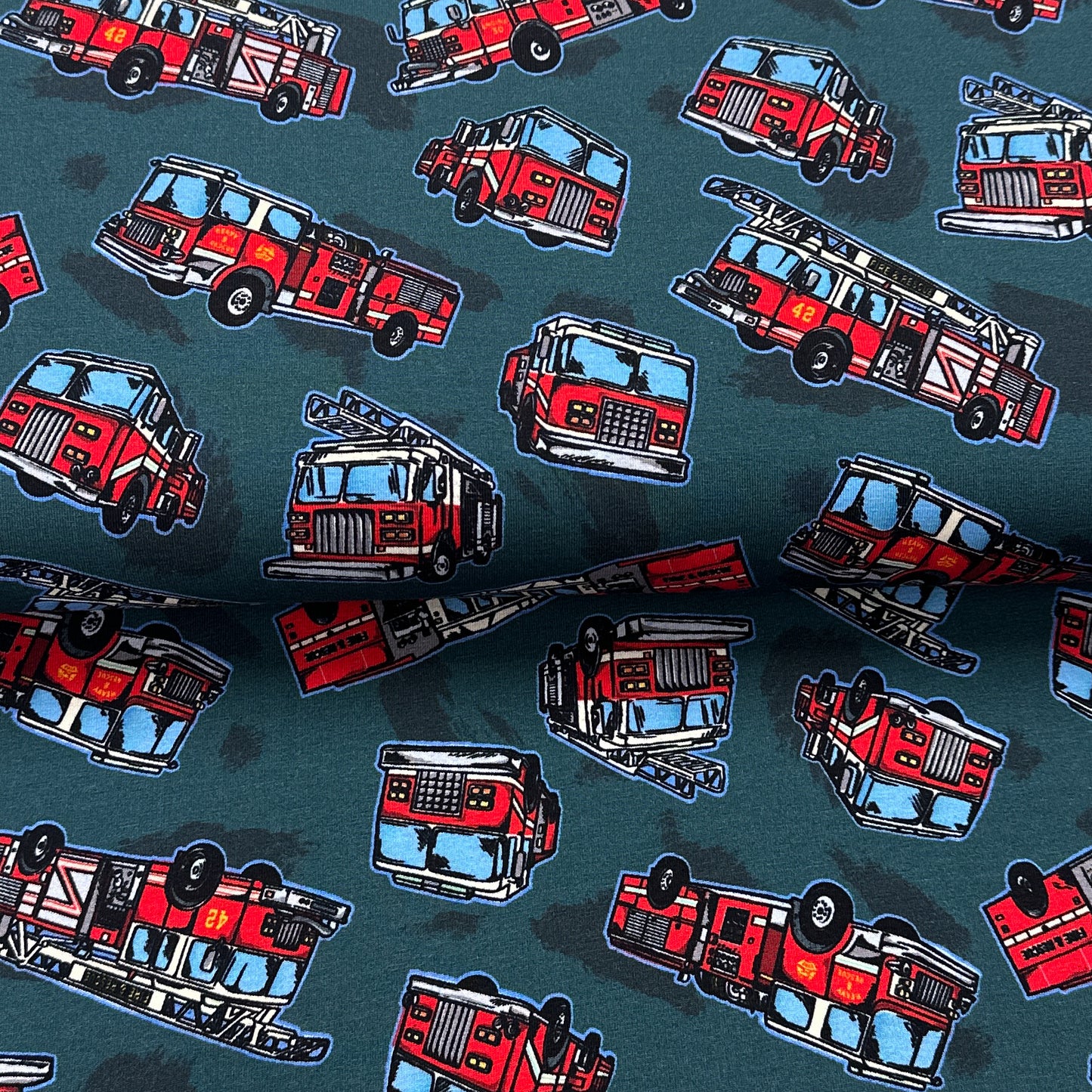 Camions de pompiers - Jersey imprimé digital