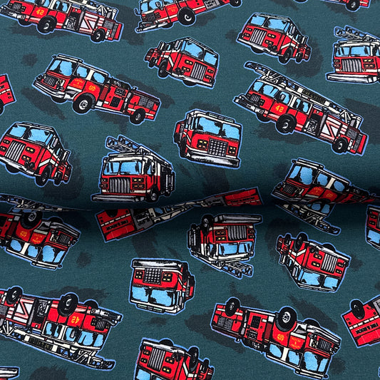 Camions de pompiers - Jersey imprimé digital