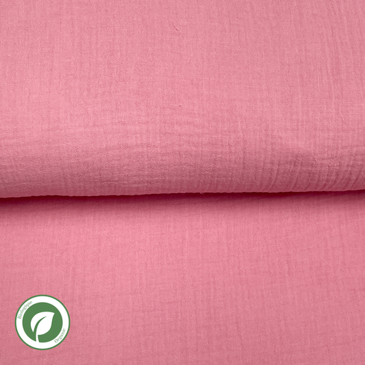 Old rose - Double gauze organic cotton muslin