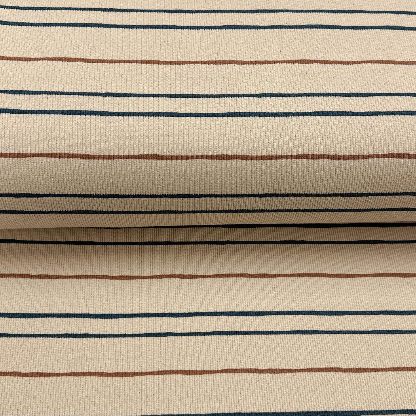 Lignes - Jersey côtelé imprimé biologique