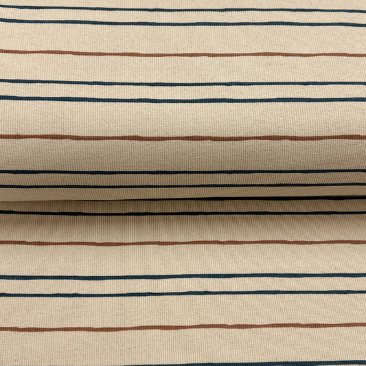 Lignes - Jersey côtelé imprimé biologique