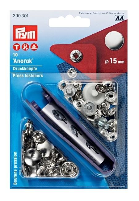 Boutons pressions Anorak 15 mm - Prym - paquet de 10