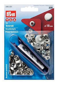 Boutons pressions Anorak 15 mm - Prym - paquet de 10